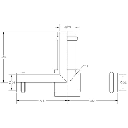 World Wide Fittings Hose Barb to Hose Barb to Hose Barb Tee 4504X08X08X08